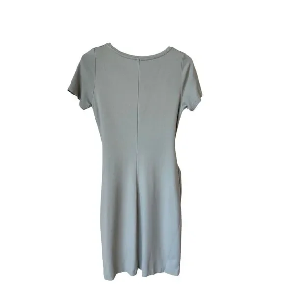 Club Monaco Sage green Sarong Front Side Tie Twansia Dress Size M - Picture 4 of 7